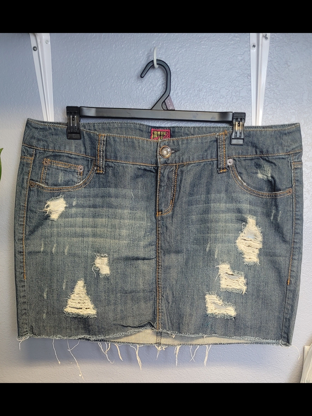 Torrid Distressed Denim Mini Skirt - Blue -